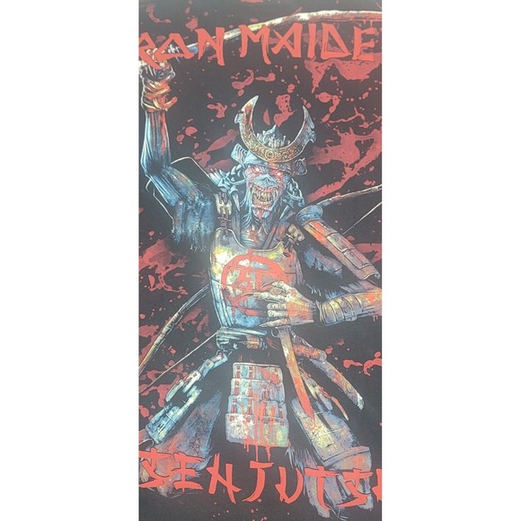 Iron Maiden tshirt All Over Print Eddie the Head Samurai Japanese Reboot Cut Tag - Picture 7 of 10